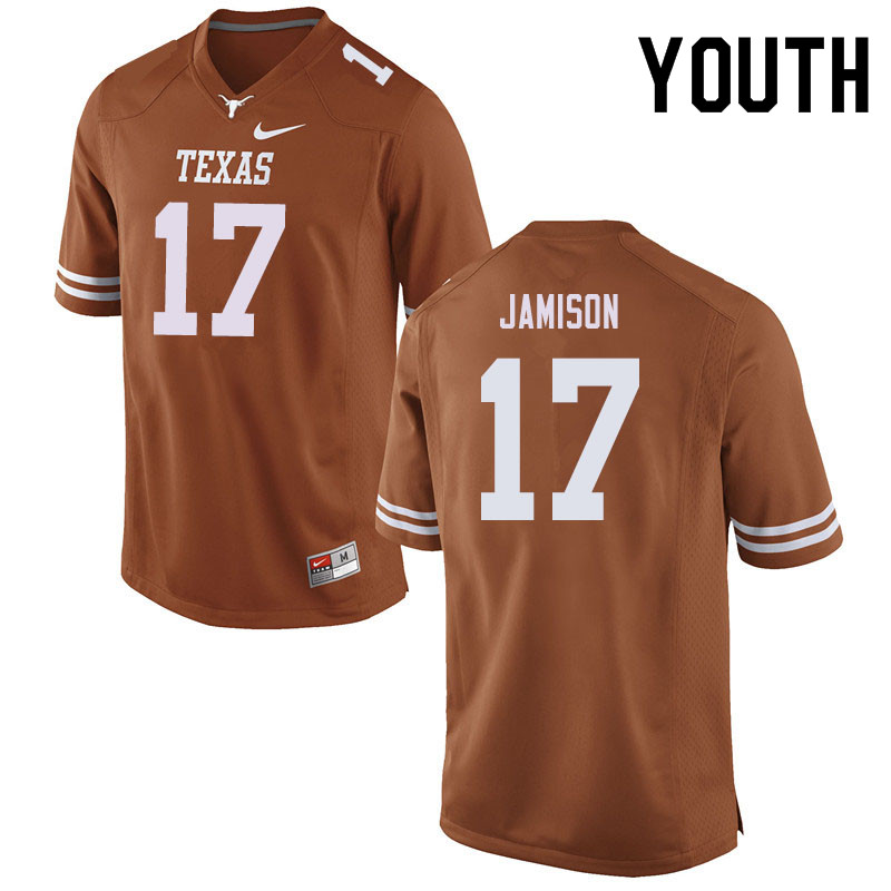 Youth #17 D'Shawn Jamison Texas Longhorns College Football Jerseys Sale-Orange